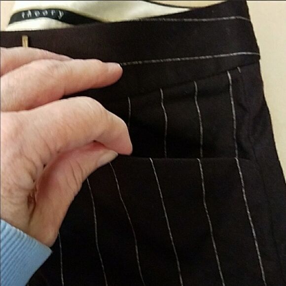 𝅺nwot Theory pinstripe wool blend trousers sz 4 - Picture 4 of 8